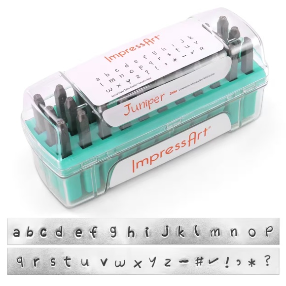 Juniper IMPRESSART 3mm Lower Case Letter Metal Jewelry Stamps - SC1320AM - Picture 1 of 2
